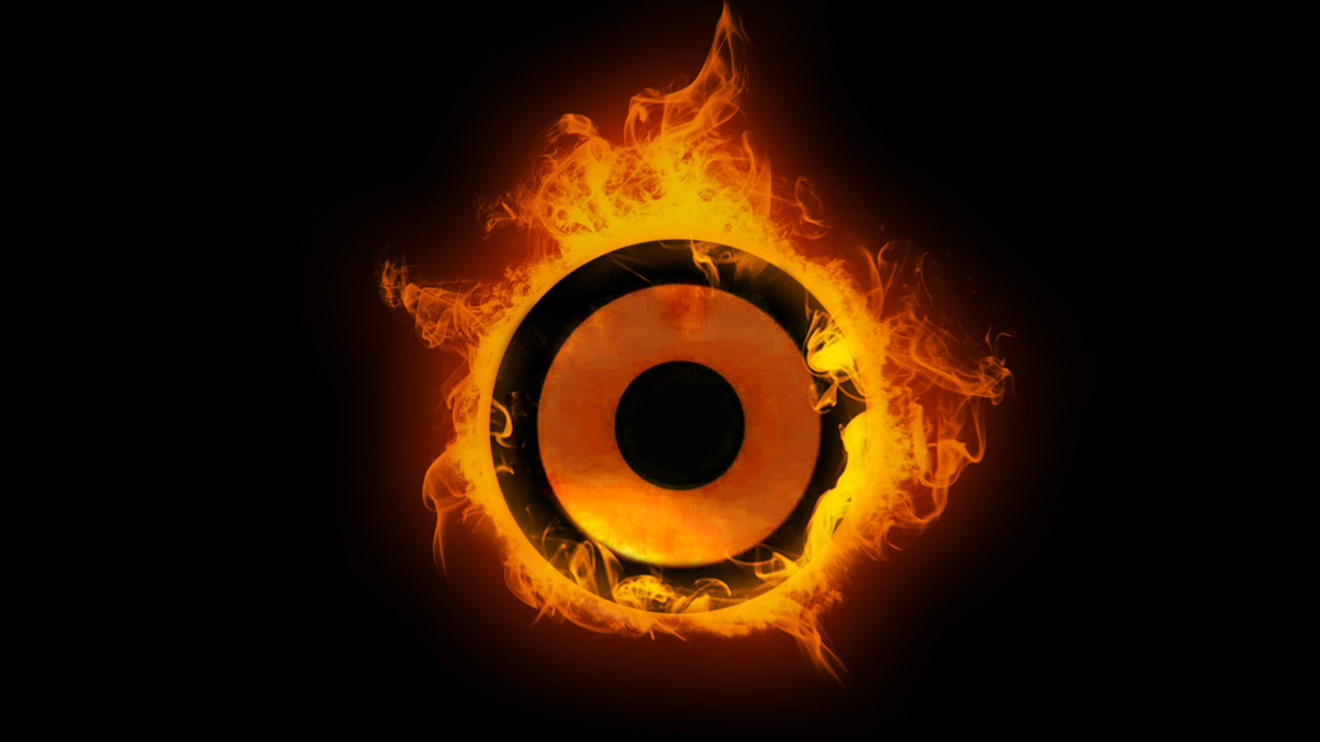 speaker on fire graphic