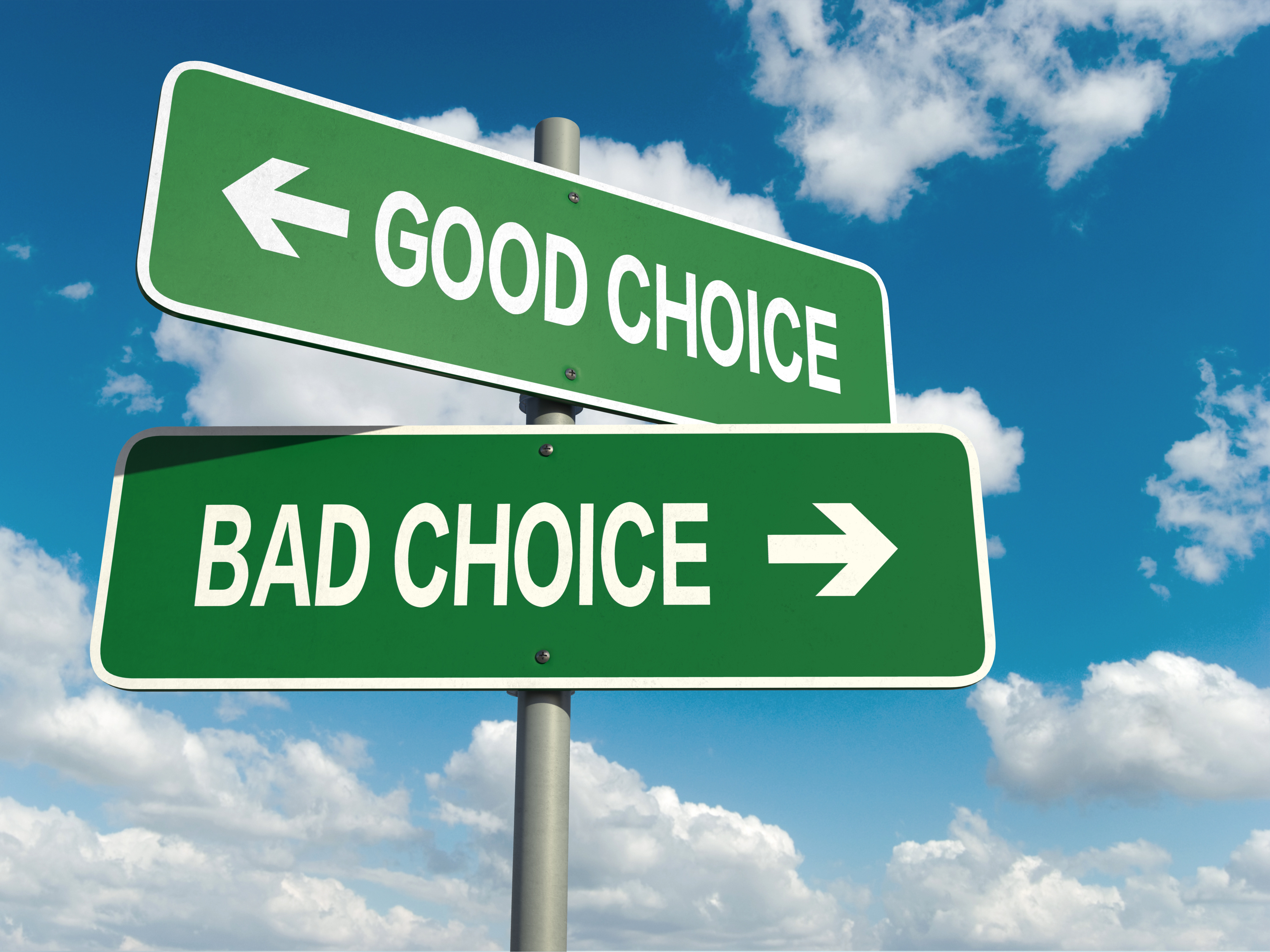 good choice bad choice signs