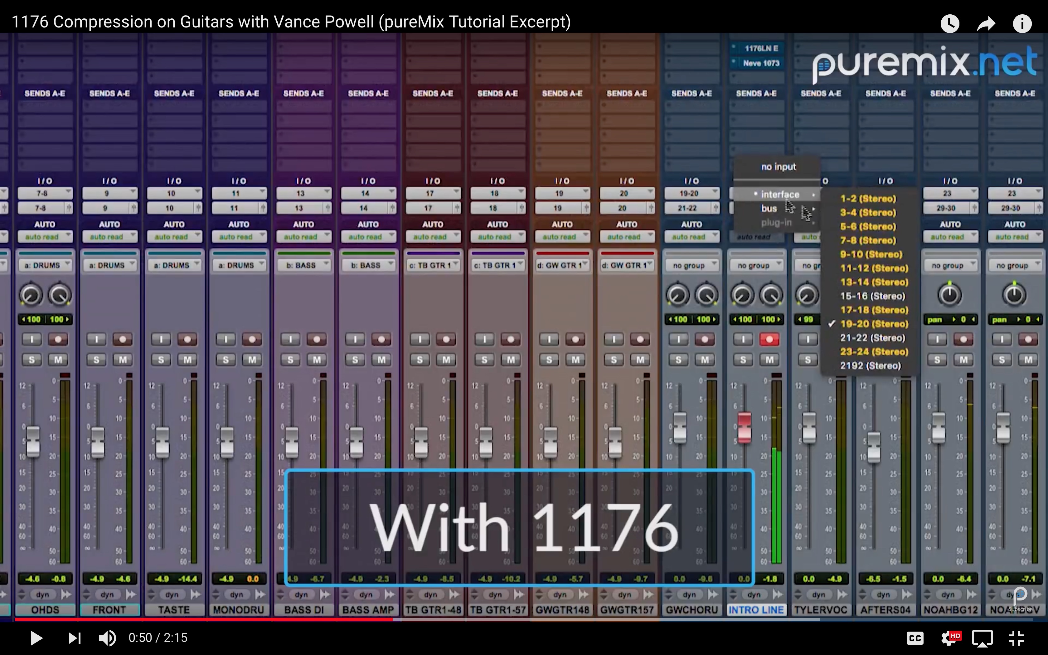 Pro Tools Screenshot with 1176