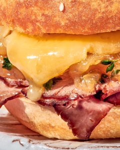 French dip sandwich closeup melty cheese NYC NJ food photography.jpg