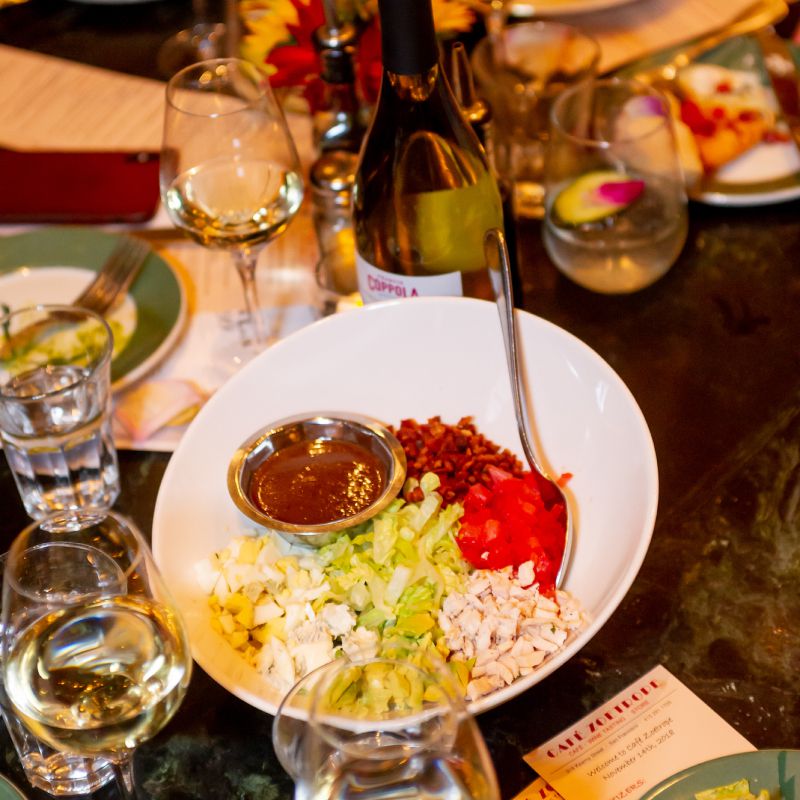 Food and wine from Cafe Zoetrope