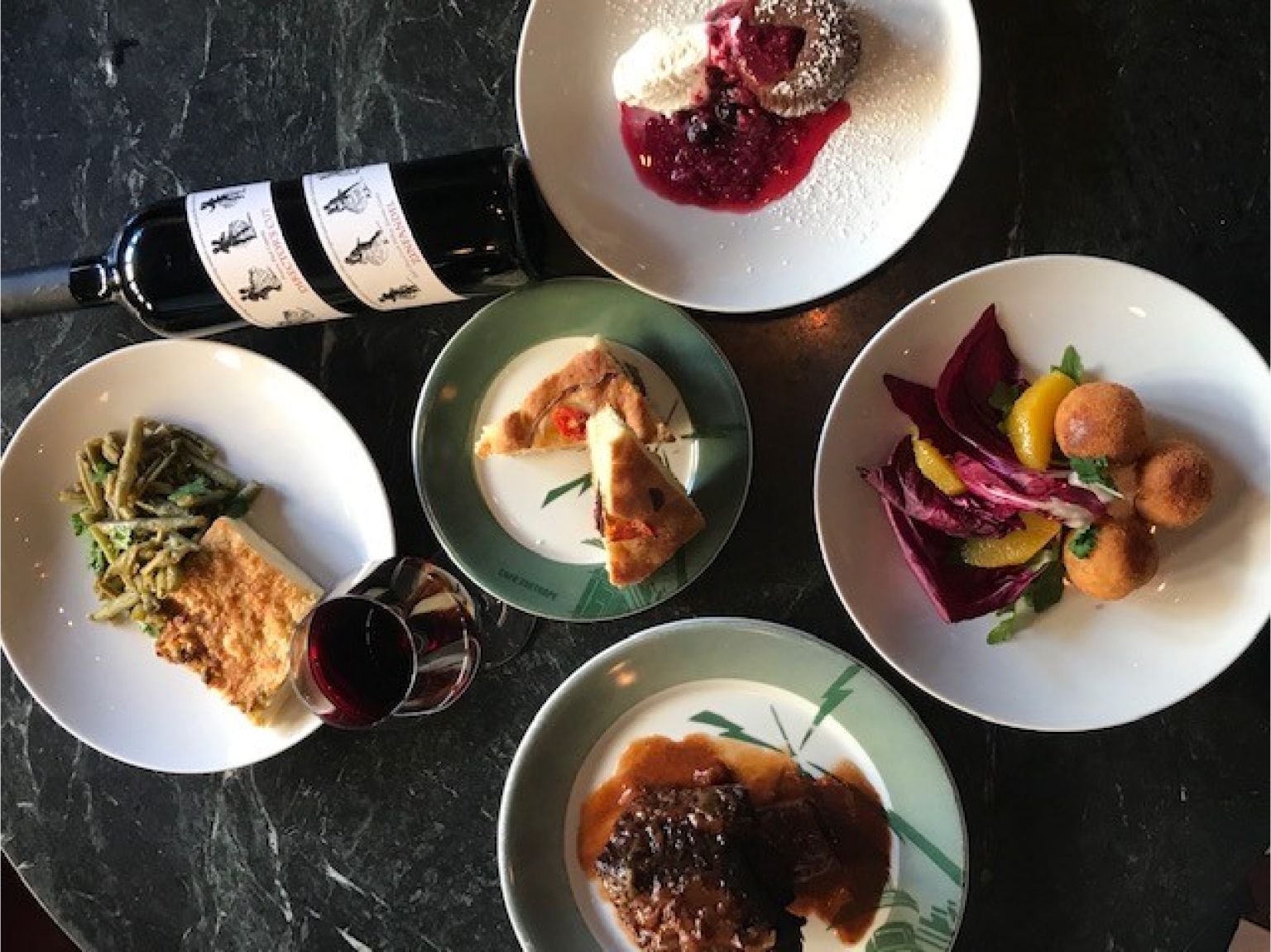 Entree plates from Cafe Zoetrope
