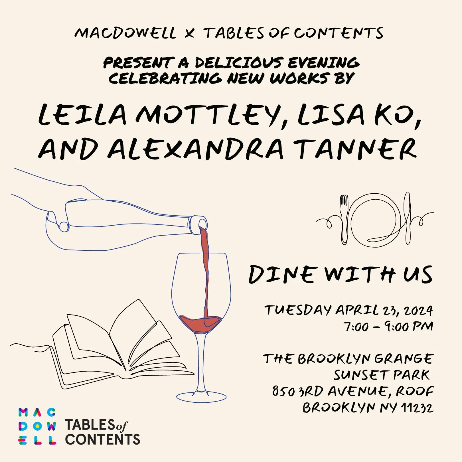 Join us for TOC Reading Series: Mottley! Ko! Tanner! - Tables of ...