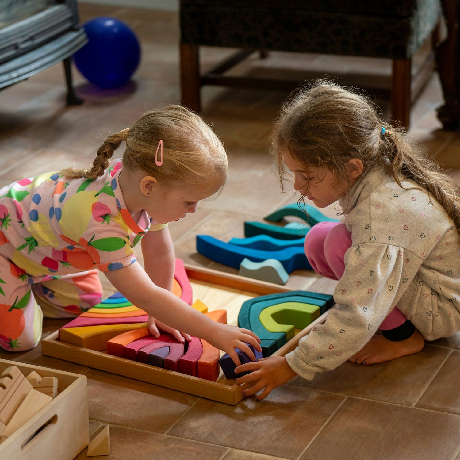 Children playing at home