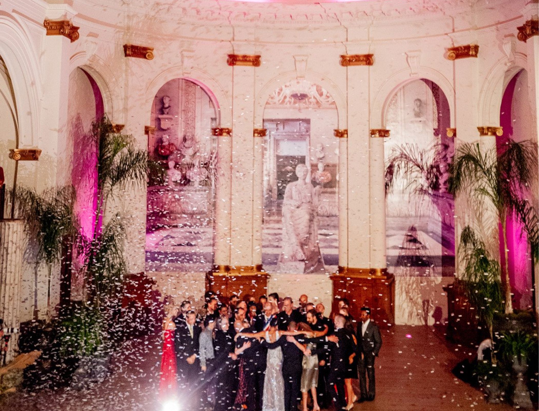 Photo of interior of Saint Joseph’s Arts Society, featuring a sculpturein the center of the room.