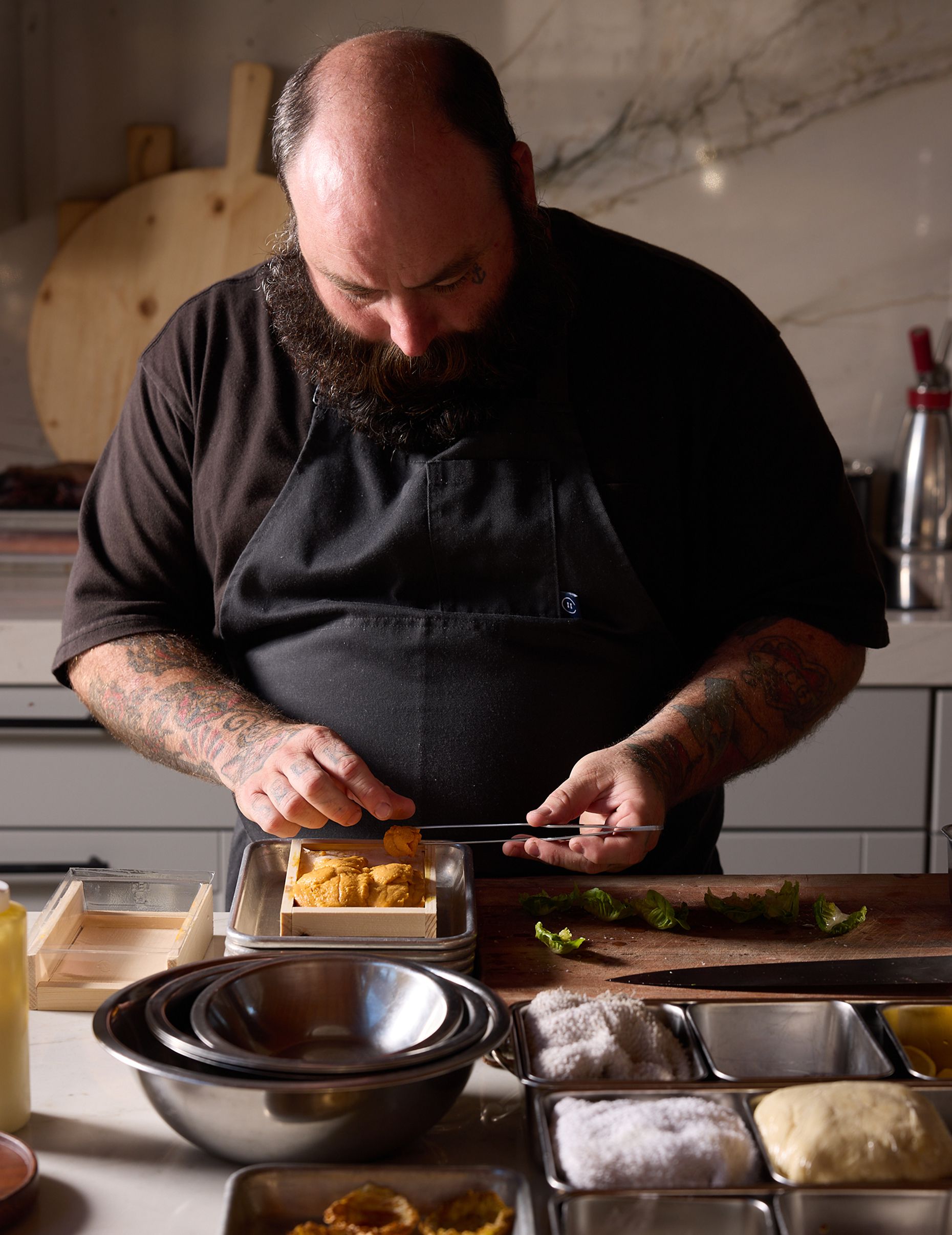 Photo of Chef Seth Stowaway cooking