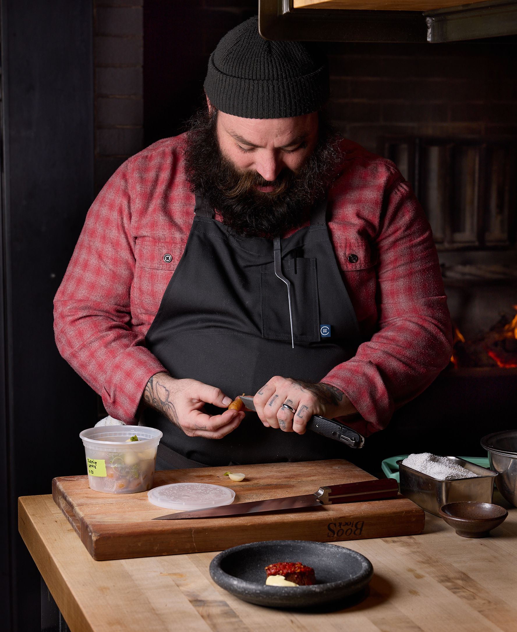 Photo of Chef Seth Stowaway cooking