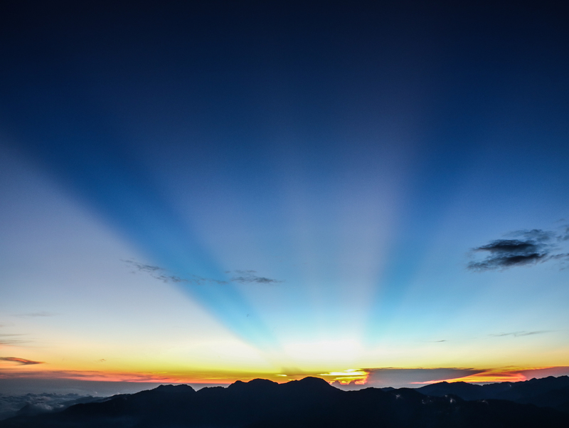 夕陽落下後的雲彩