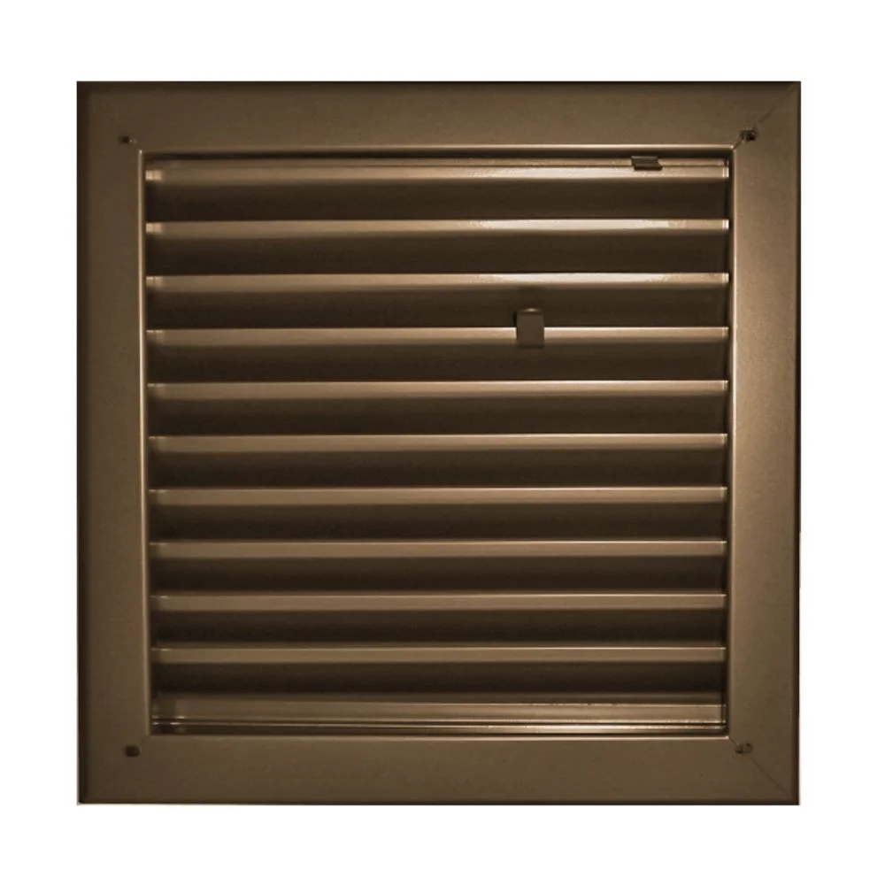 1200A twin blade door louver in bronze, with horizontal blades and a small adjusting tab in the middle