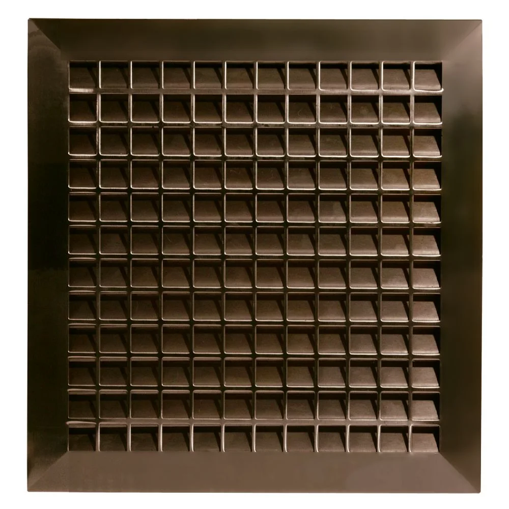 1900ASG fire-rated door louver in bronze, its face covered by a grid of square grille openings