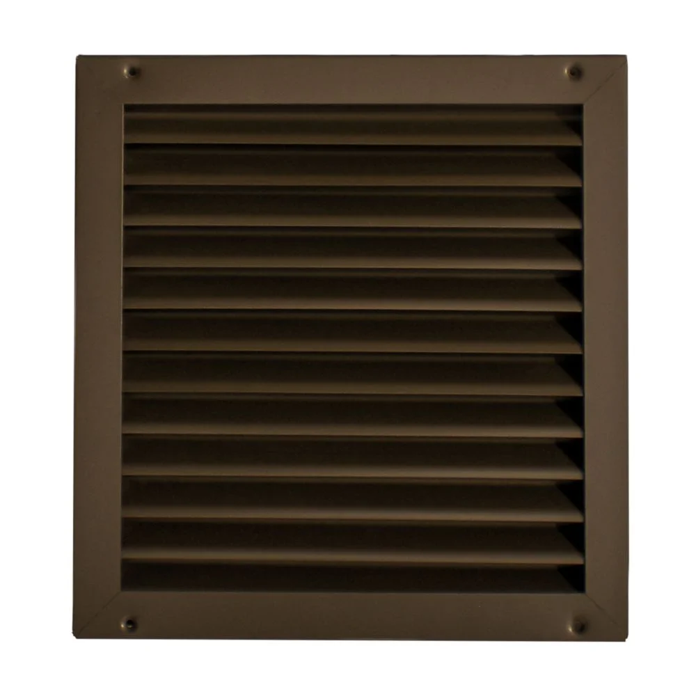 700A door louver in bronze, with horizontal split Y blades and a screw hole in each corner of the frame
