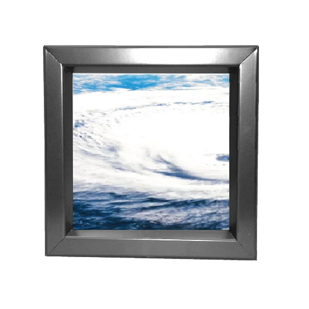 VLFEZHRC hurricane vision lite PAK with a gray beveled frame, a satellite image of a hurricane behind the glass