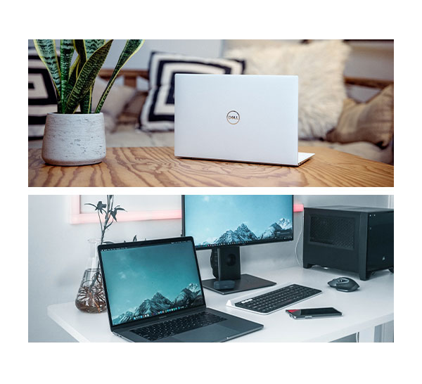 laptop and desktop
