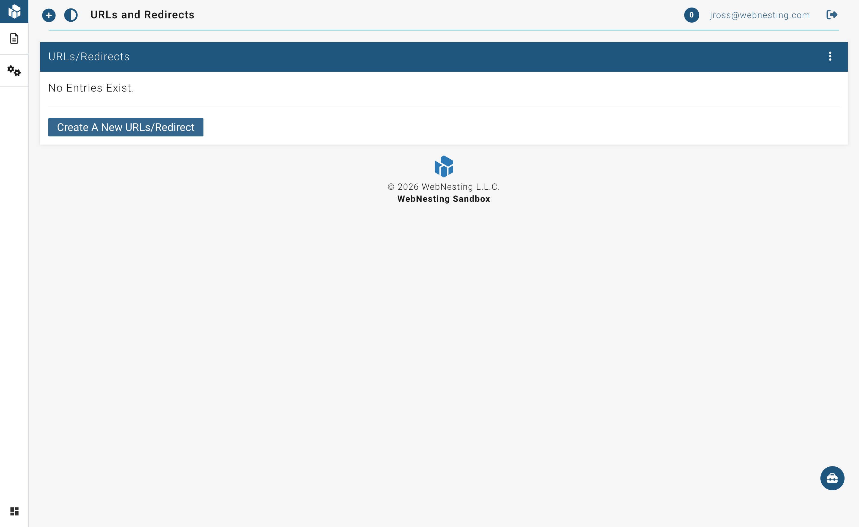 The URL Redirects page with options to create new redirects