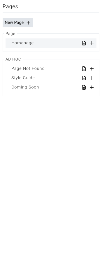 The Pages panel in the builder sidebar showing page hierarchy