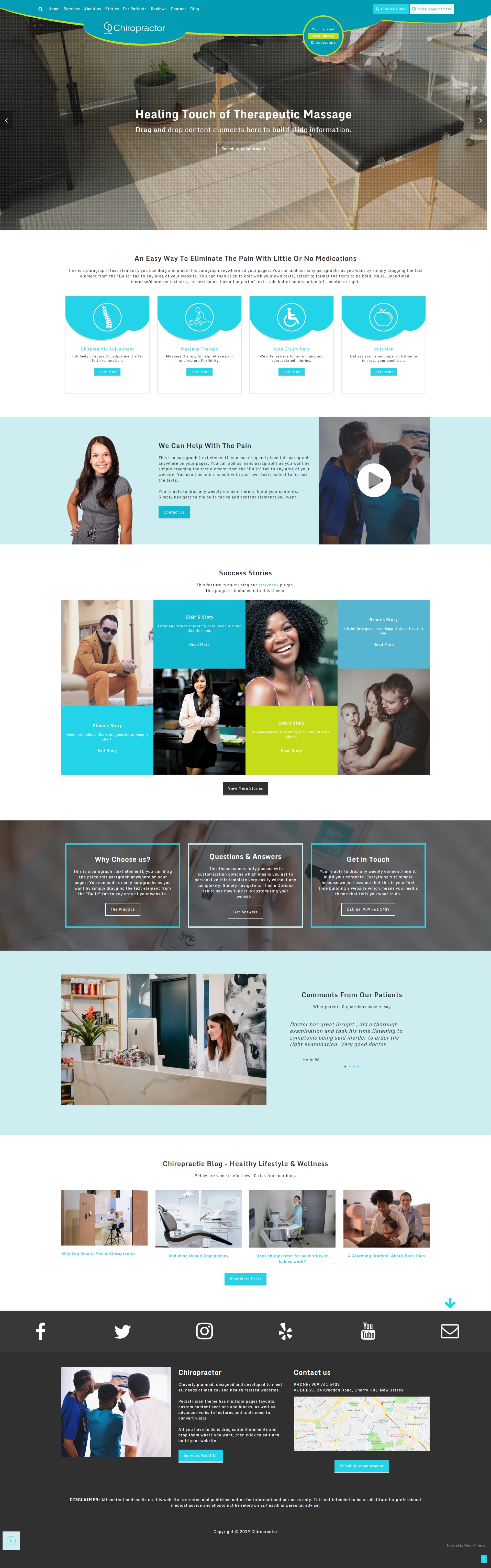 Chiropractor website themes for chiropractice offices