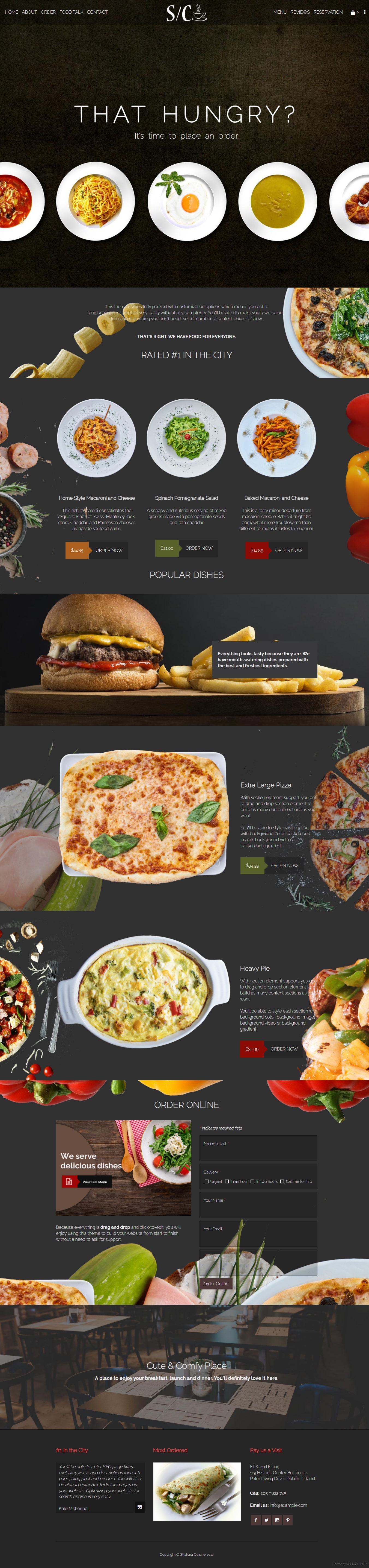 Cuisine theme for food and restarant website