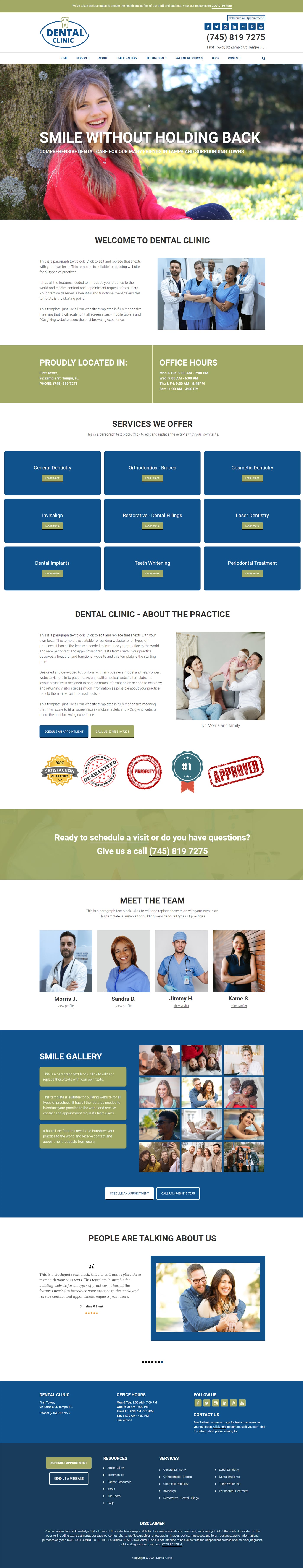 Dental Clinic templates for weebly medical websites