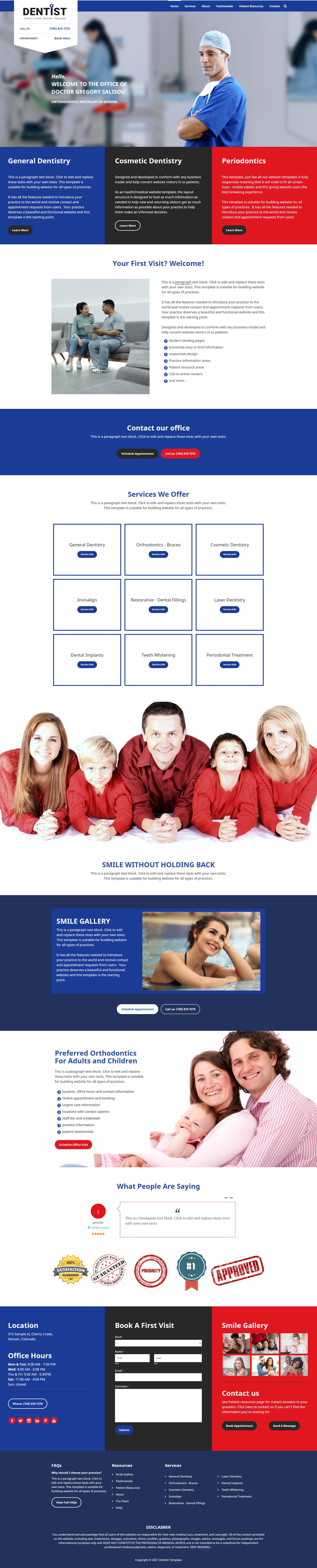 Dentist theme for weebly websites