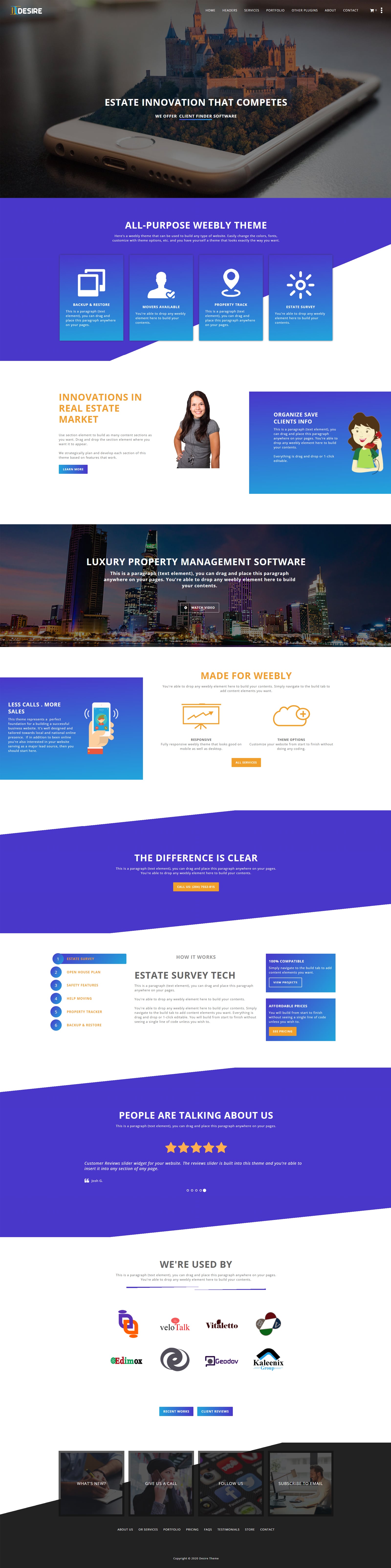 Desire weebly themes for business websites