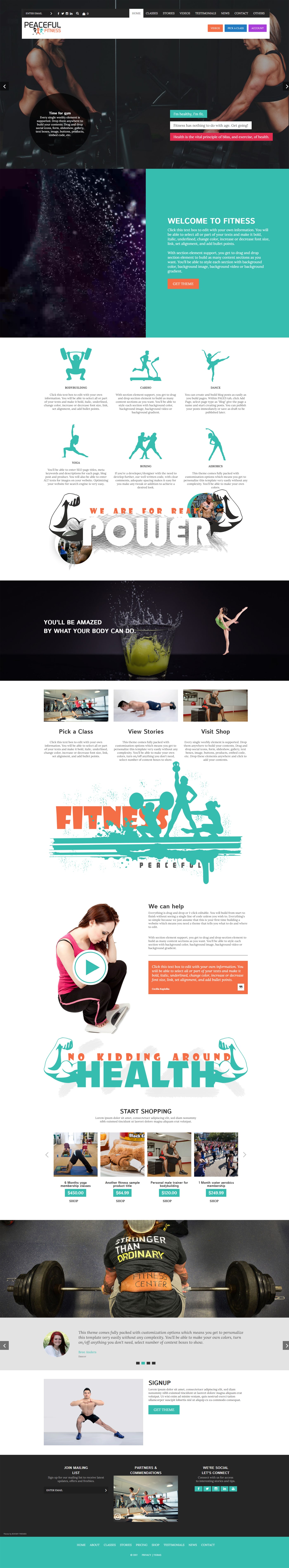 fitness website template for weebly