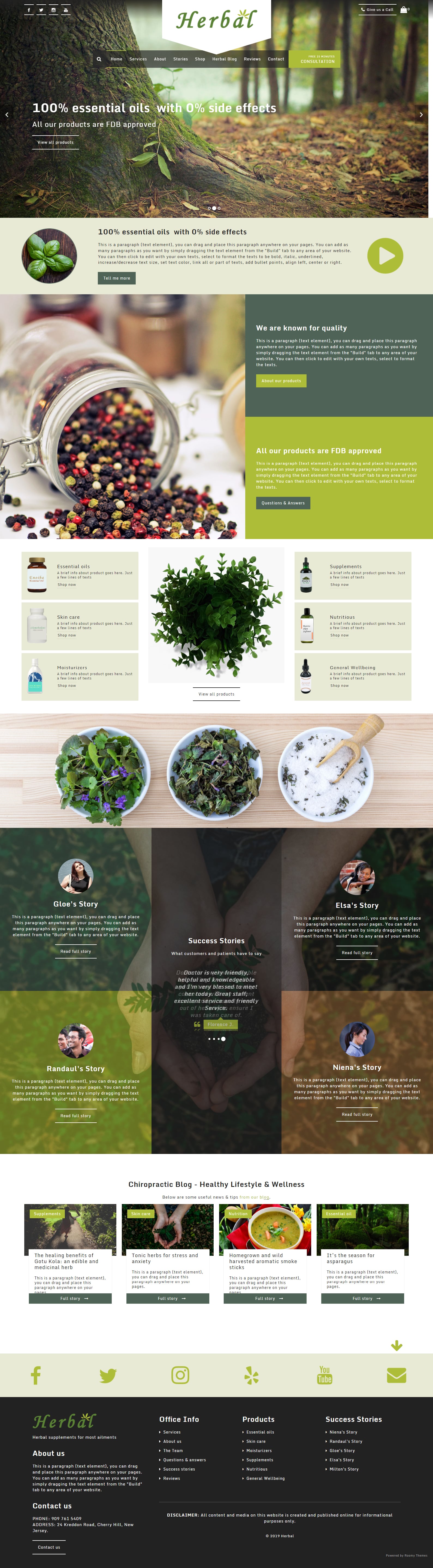 Herbal template for medical service website