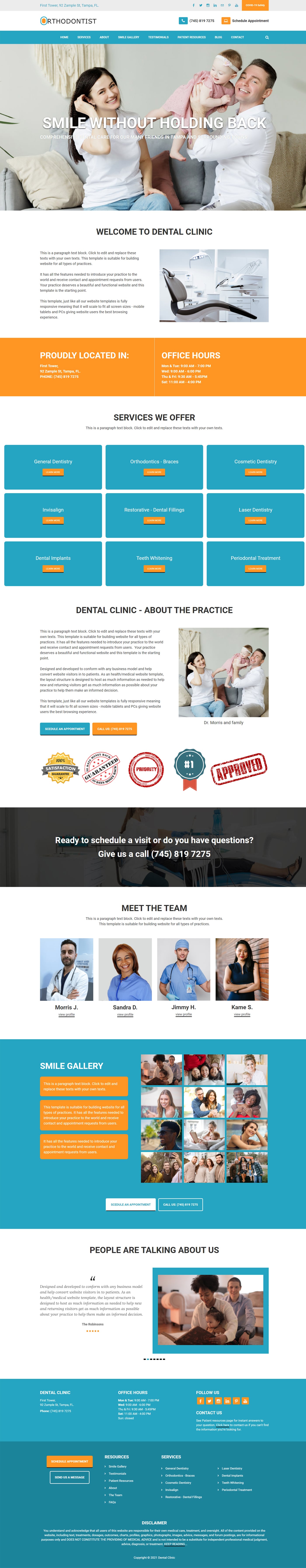 Orthodontist website theme for dental offices and medical websites