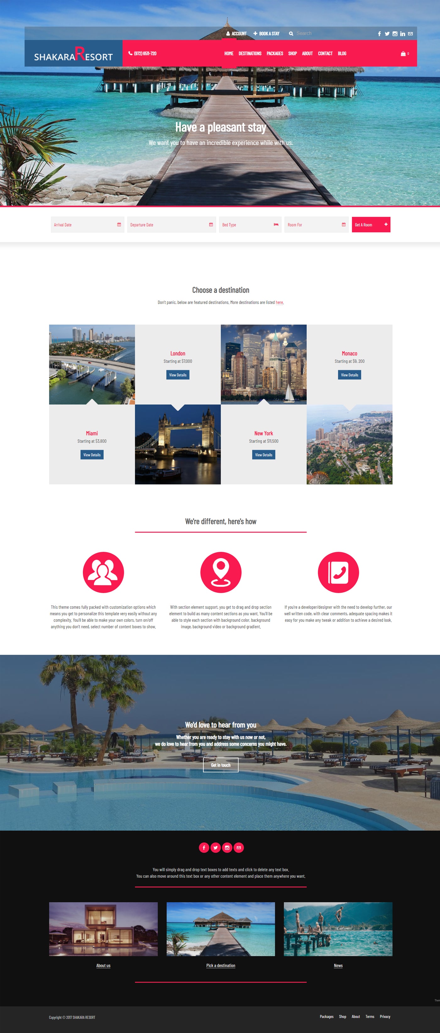 Resort theme, hotel website template