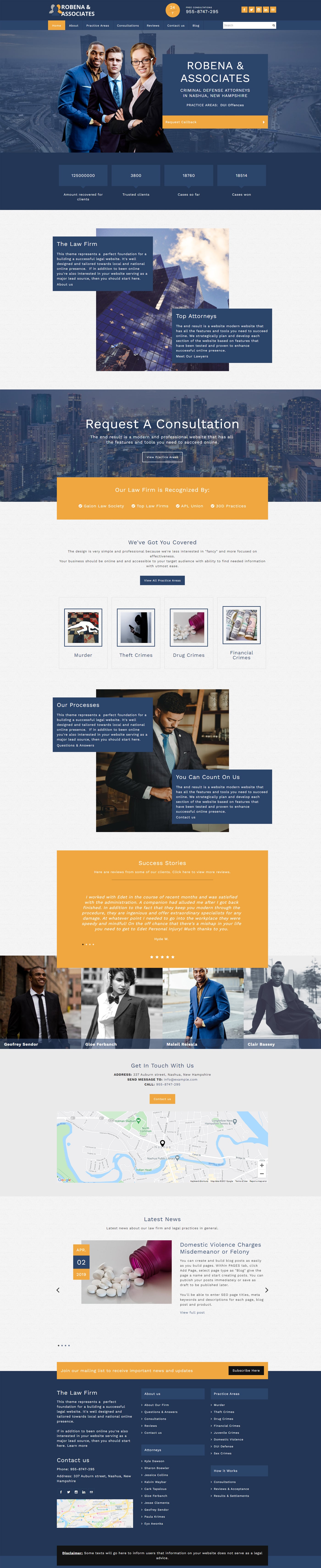 Robena and associates website template for barristers and law offices