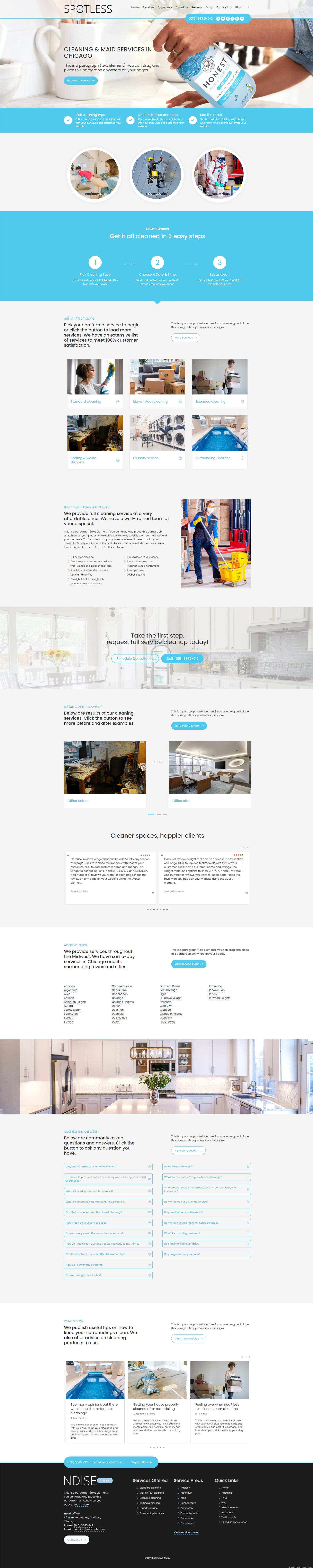 Spotless weebly theme for cleaning service websites