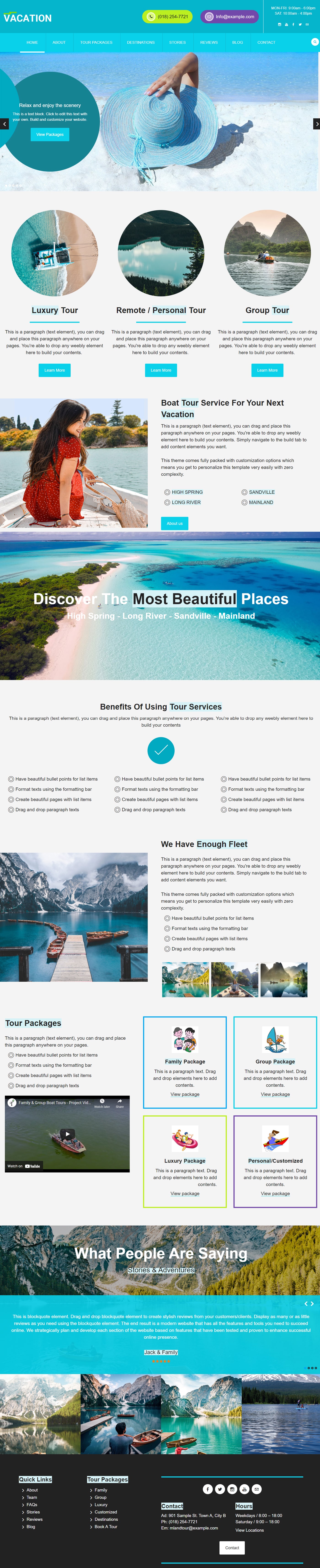 vacation weebly theme for tourism, travel and hospitality service websites