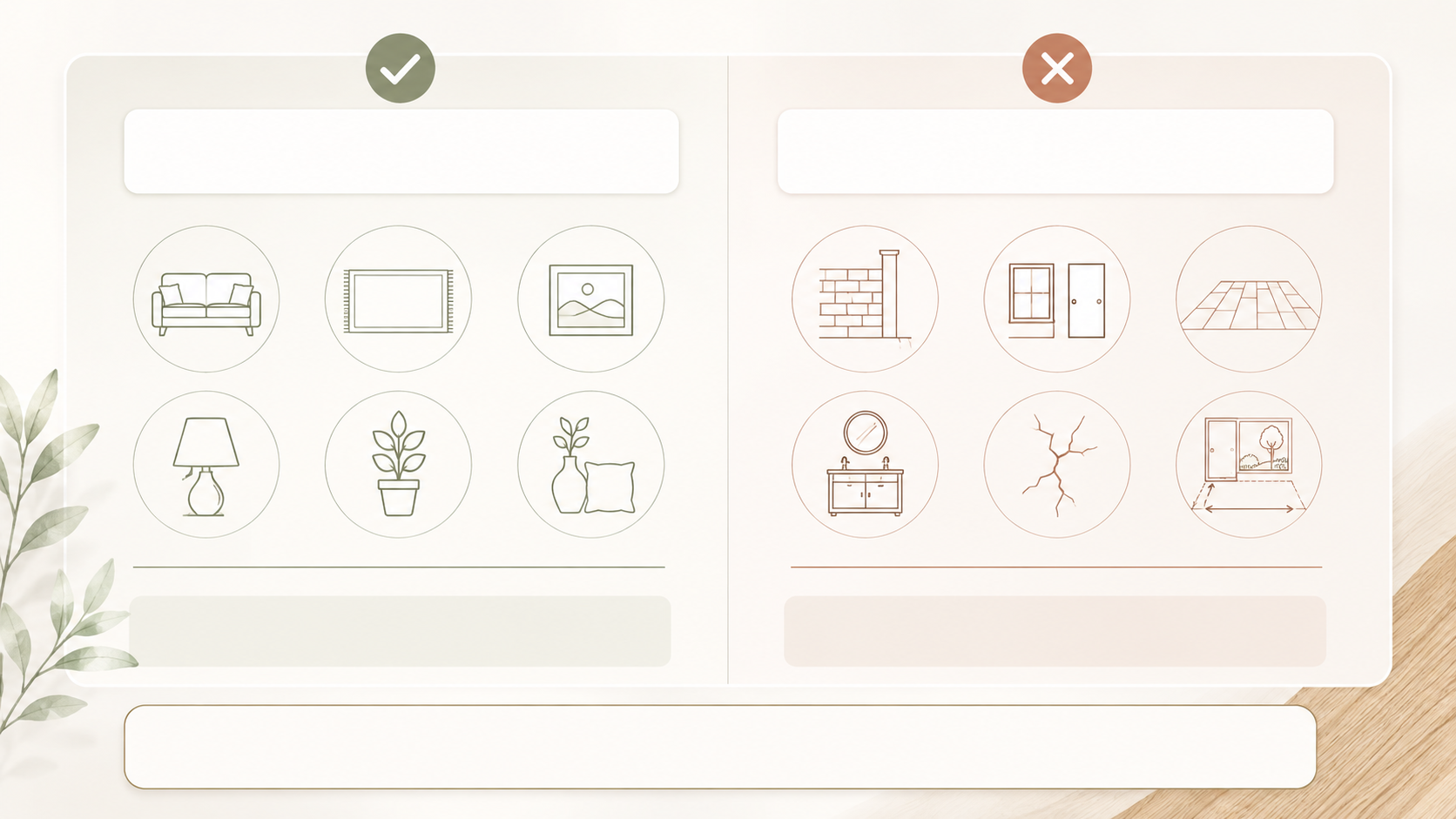 Comparison of appropriate virtual furniture additions and permanent property features that should not be misrepresented
