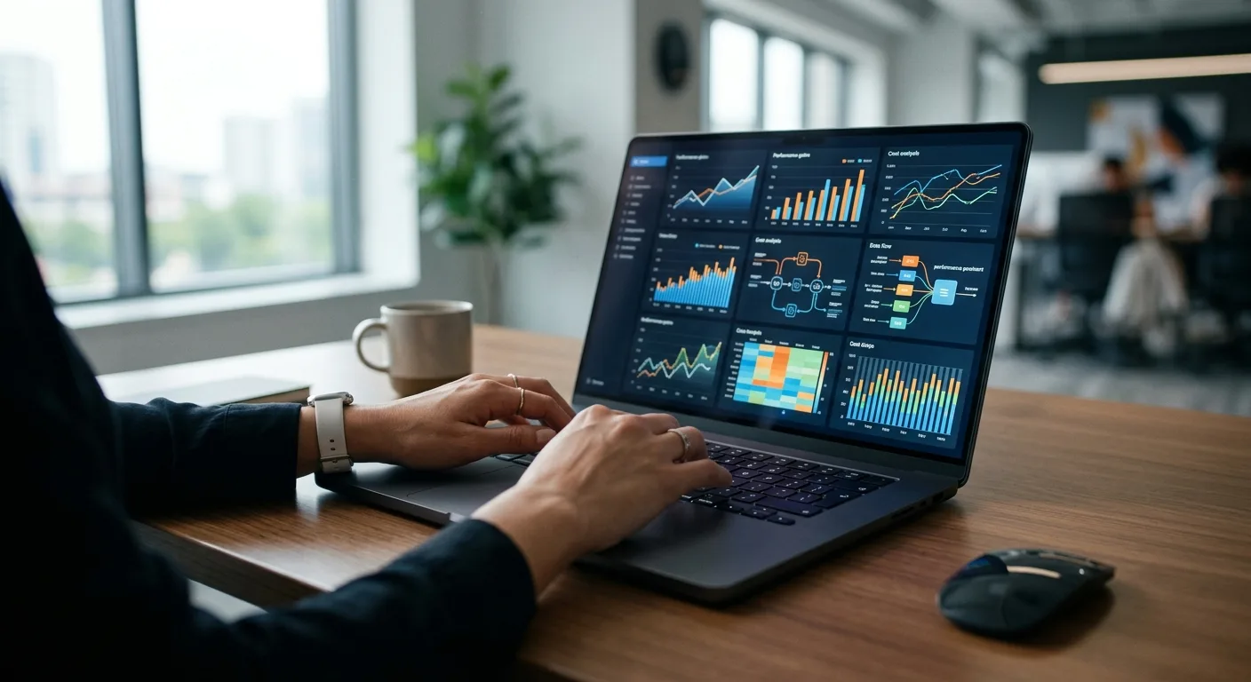 Visualisation des gains de performance et de l'analyse des coûts d'un déploiement d'agents IA basé sur Gemini 3.7 Flash.