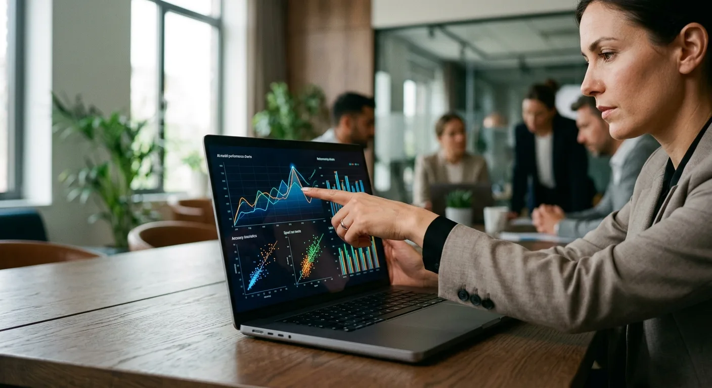 Analyse des benchmarks de performance de Gemini 3.7 Flash sur un écran d'ordinateur portable.