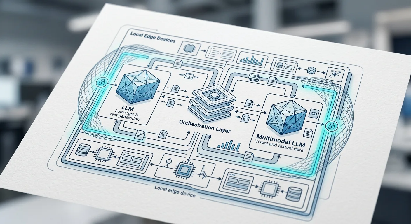 Architecture d'orchestration multi-agents exploitant la multimodalité et l'inférence locale.