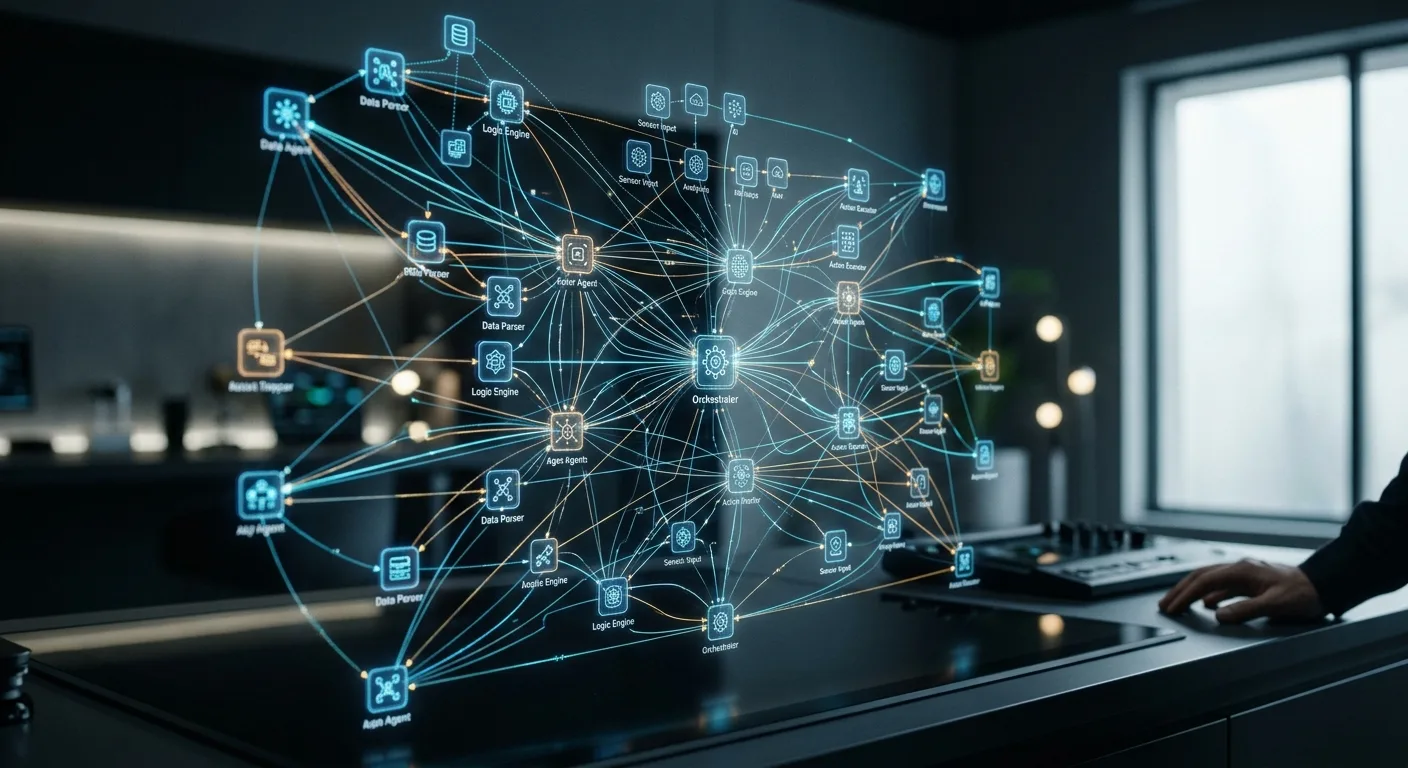 Schéma d'architecture multi-agents orchestrés, optimisé pour l'intégration de modèles comme DeepSeek-V4-Pro.