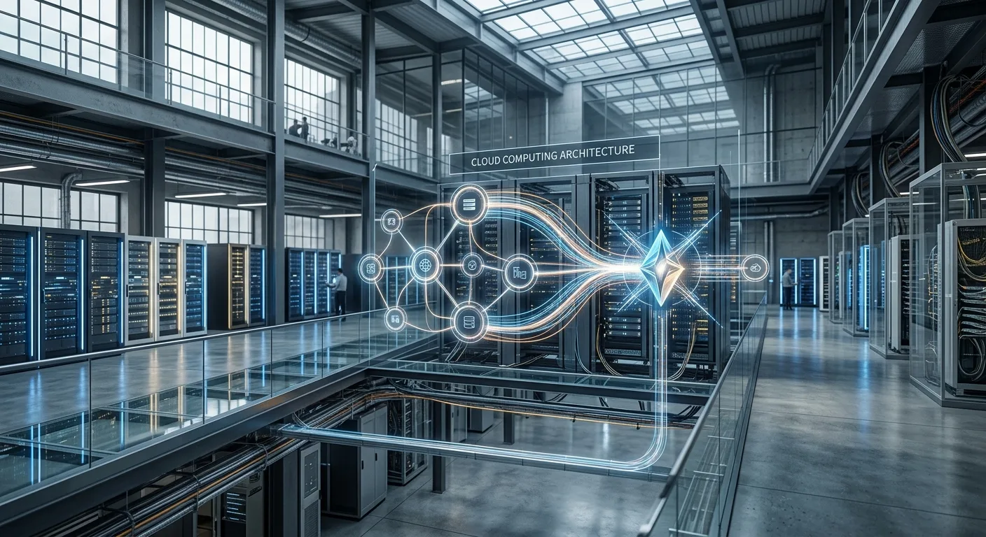 Représentation de l'intégration de Gemini 3.8 Flash dans l'infrastructure cloud d'une entreprise.