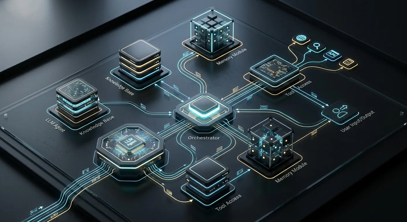 Schéma conceptuel d'une architecture multi-agents exploitant des modèles avancés comme Qwen.