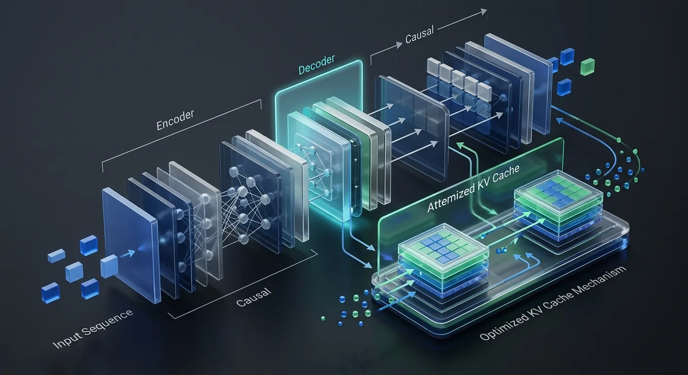 Schéma simplifié d'une architecture d'inférence locale pour agents IA utilisant DeepSeek-V4.1-Flash avec optimisation du cache.