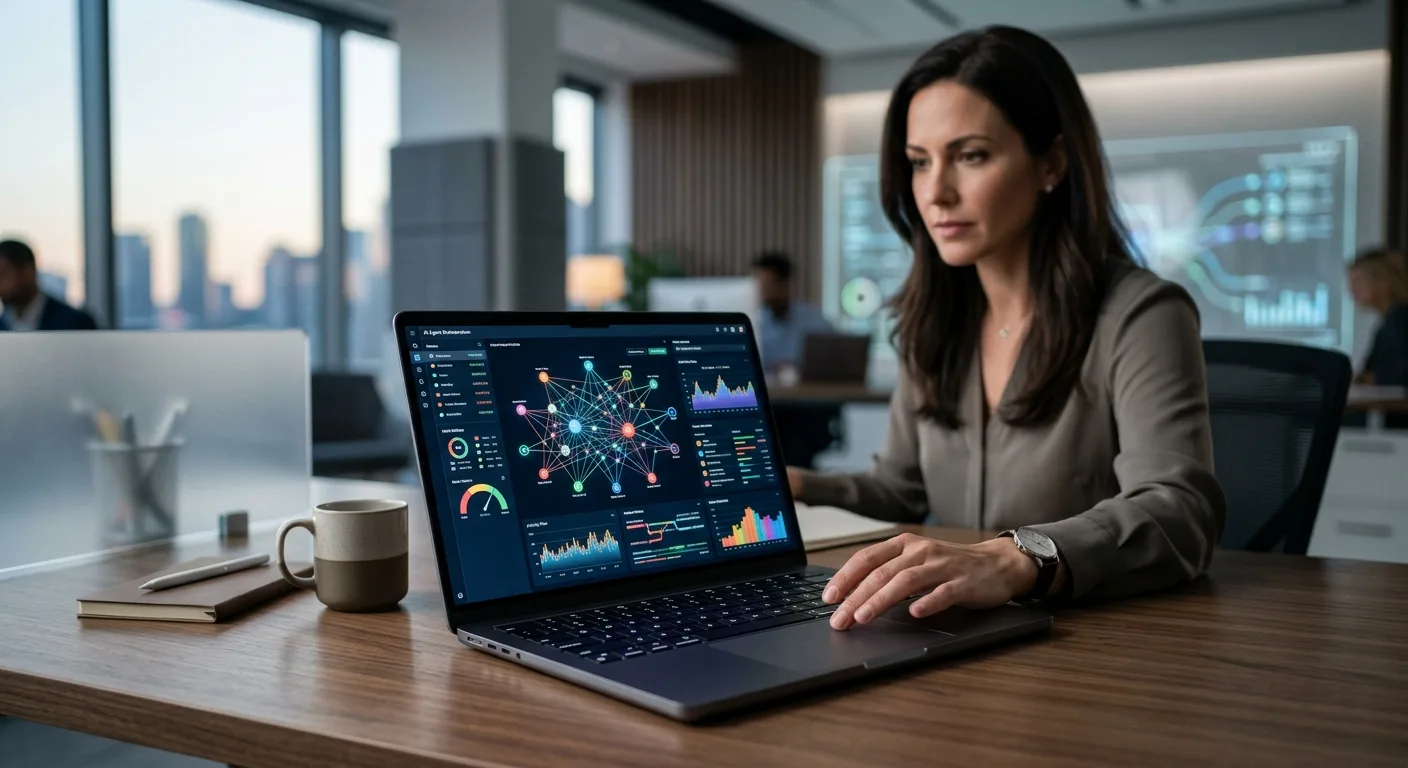 Visualisation de l'orchestration agentique et de l'intégration de Gemini 3.8 Live dans les workflows d'entreprise.