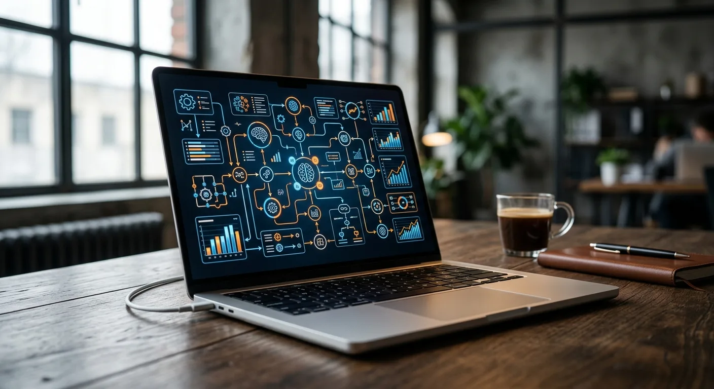 Visualisation d'un workflow agentique complexe orchestré par Gemini dans Google Workspace.