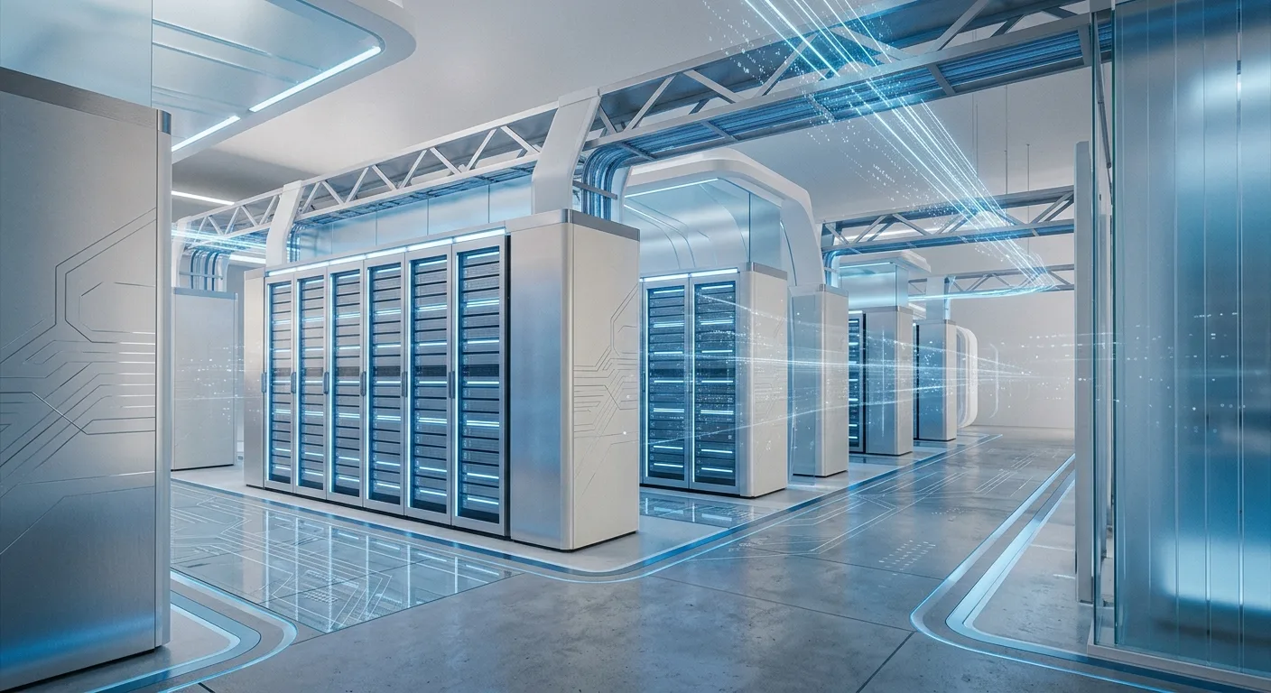 Une infrastructure cloud sophistiquée symbolisant la puissance de Google Cloud et Vertex AI pour les solutions d'entreprise.