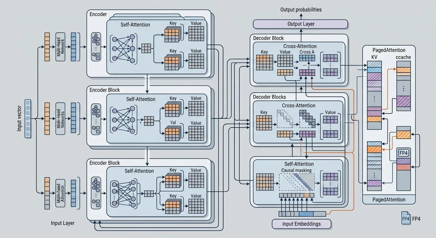 Représentation schématique de l'architecture DeepSeek-V4.1-Flash et de son intégration avec vLLM pour optimiser le débit agentique.