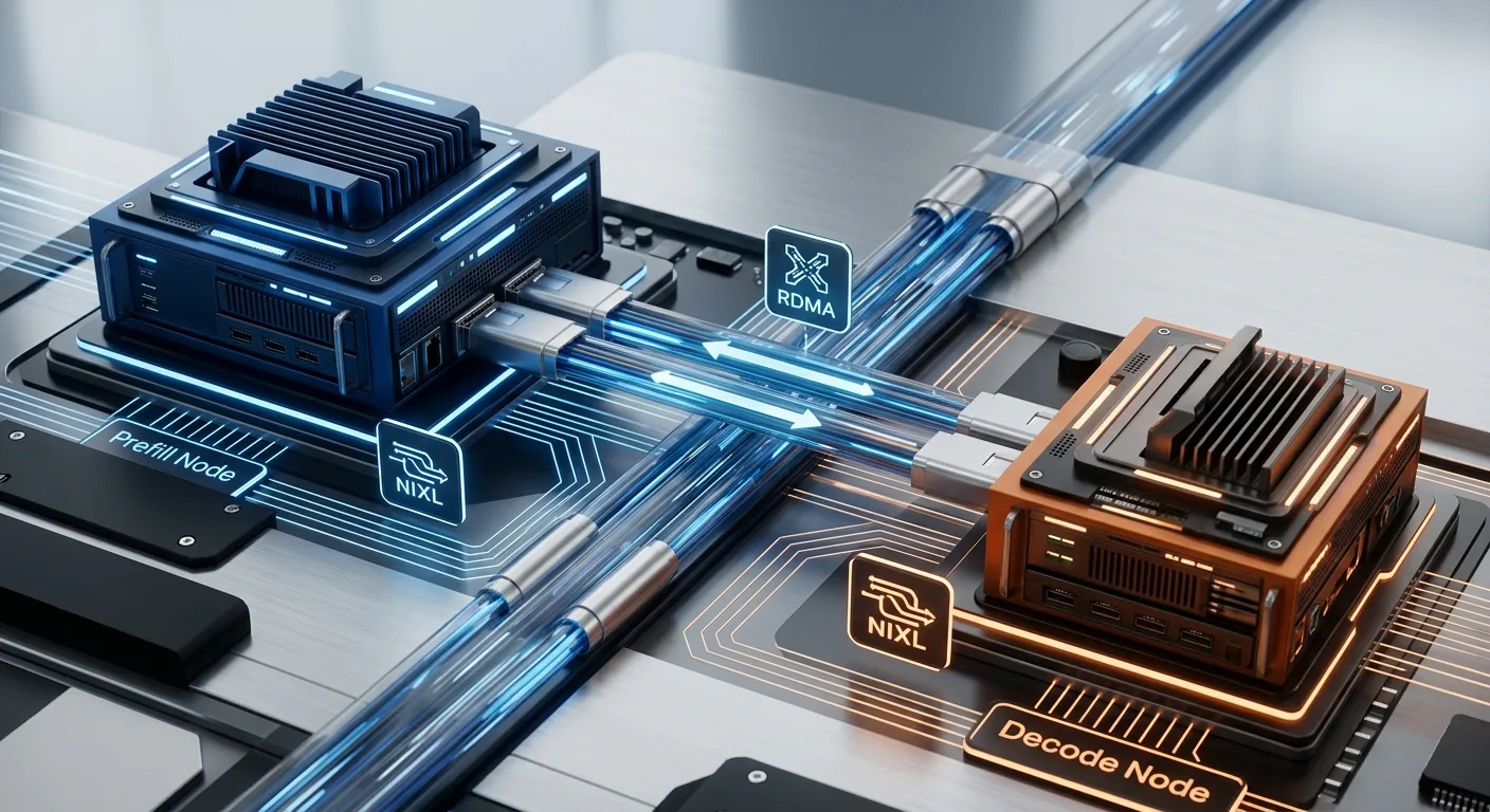 Schéma technique du transfert KV bidirectionnel optimisé par vLLM pour les charges agentiques.