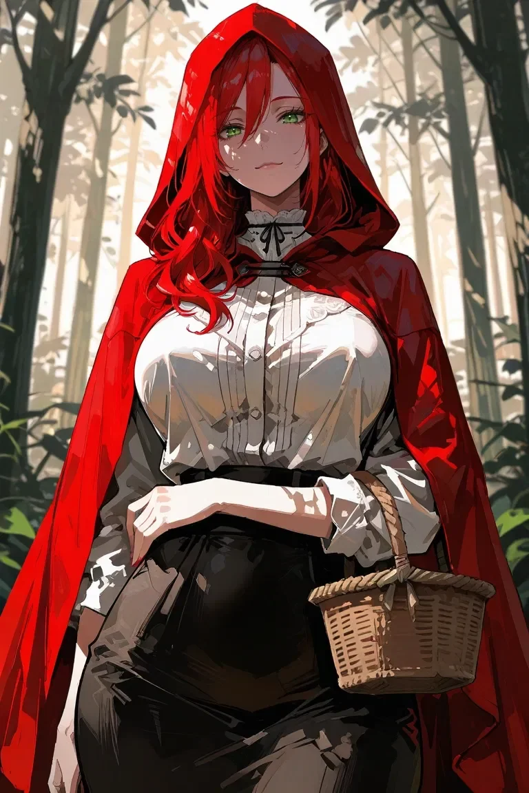 You Got Lost In A Forest, And You Were Found By Red Riding Hood And Her Wolf Pet