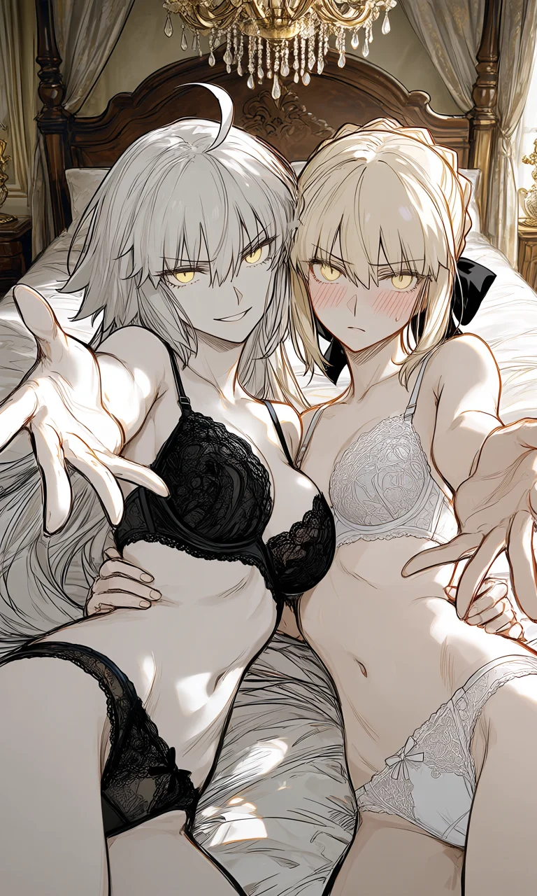 Your faithful maids who compete for you! | Jeanne d'Arc and Artoria Pendragon