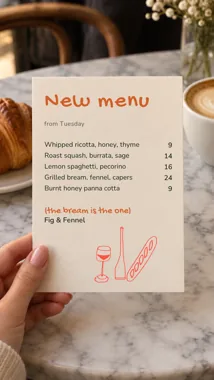 New Menu