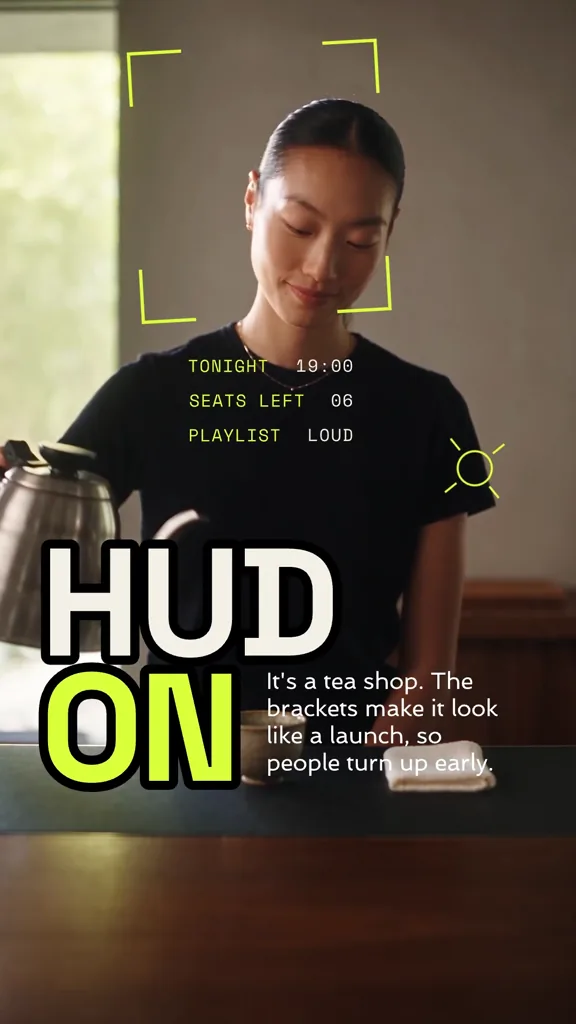 HUD on restaurant promo video template | Async