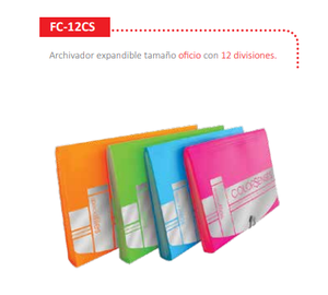 ARCHIVADOR EXPANDIBLE OFICIO CON 12 DIVISIONES FC-12CS MAE