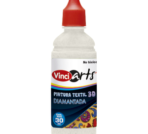 PINTURA TEXTIL DIAMANTADA PLATA 30ml VINCI